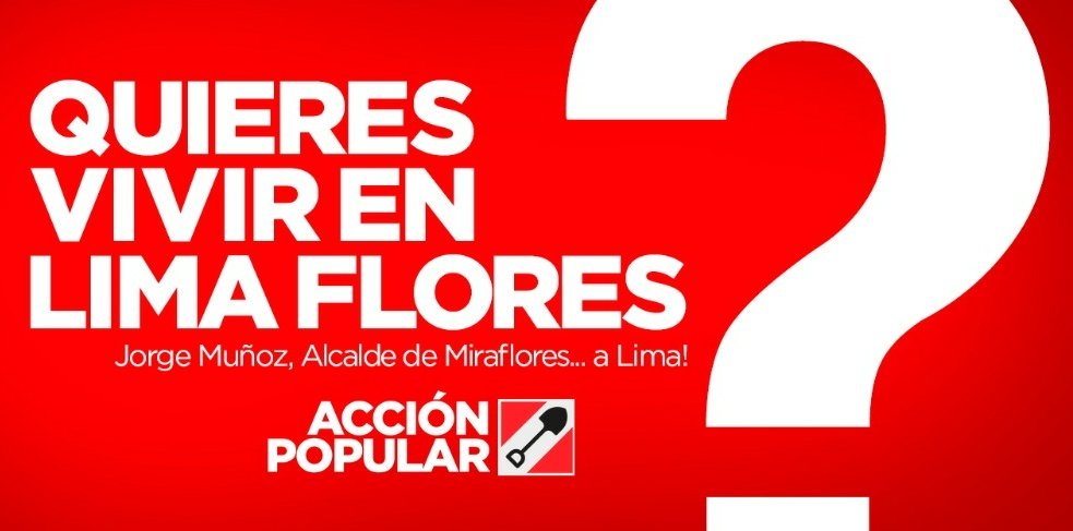 Jorge Muñoz on Twitter: "Mi #Experiencia en #Gestión como alcalde de  #Miraflores, adaptado y llevado a #Lima ¿Quieres vivir en #LimaFlores?  https://t.co/BFGAawTj4T" / Twitter