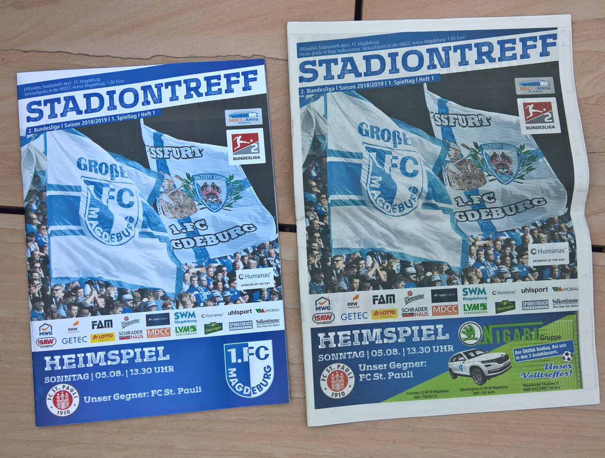 fussballarchiv1's tweet image. Es gibt wieder ein Programmheft (A4, 24 Seiten, 1€) beim @1_FCM. Es ist eine Kopie der Zeitungsausgabe. Wenn der Club die Hefte an den Fan bringen will, muss er dafür werben und es überall verkaufen, statt es im Auto vor dem VIP-Zelt zu lagern. #FCMSCSP