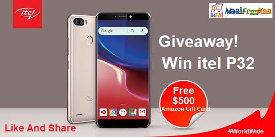 #Giveaway $500 #Amazon Gift Card And #ItelP32 Phone

Play Here #MaalFreeKaa #Contest #International #Worldwide
maalfreekaa.in/2018/08/giveaw…