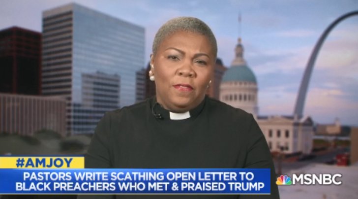 msnowevents's tweet photo. .@pastortraci: This president has refused to denounce the racist anti-American actions of the recent resurgence of white nationalists. You saw that in #Charlottesville... And #Trump claimed their were good people on both sides. #AMJoy https://t.co/TReA4Zbi5p