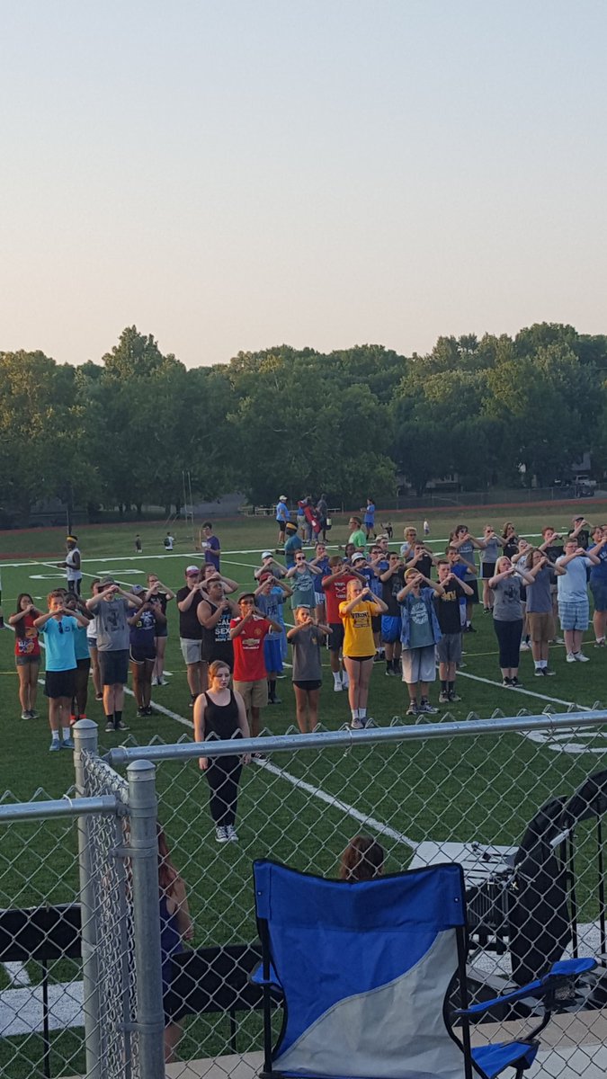 SMWest Marching Band finishing up their band camp week. They're looking good! <a href="/SMWestHSBand/">SMWestBand</a>