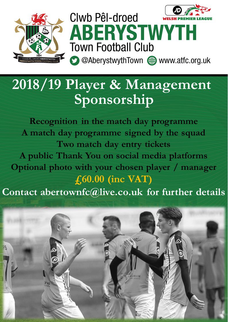 AberystwythTown's tweet photo. Aberystwyth Ego Magazine following up their sponsorship of Paulo Mendes by securing Director of Football Neville Powell for the forthcoming 2018/19 @WPL_Official season. Thanks again for your support @AberystwythNews ๐๐ผ #Seasiders https://t.co/nxrx3HSx0F