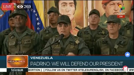 telesurenglish's tweet photo. Venezuelan Defense Minister @vladimirpadrino: It seems that the key objective was President #NicolasMaduro, but that attack was going to affect the whole state https://t.co/Nv5gc4HjgX