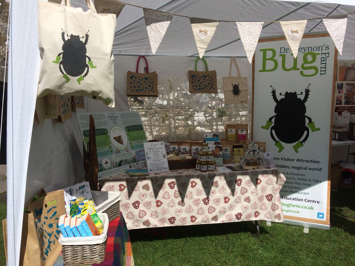thebugfarmUK's tweet photo. Sarah S and Ben are enjoying the sunshine at Carew Castle Summer Fayre today. Do say hello and ask all about St Davids' newest adventure - the St Davids Pollinator Trail #findyourepic #gwladgwlad #StDPT @BioSolEcology https://t.co/n01M5fjgRM