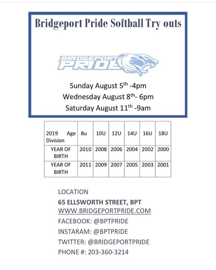 ctpridesoftball's tweet photo. @CityofBptCT @MayorGanim @AD_Bridgeport @BridgeportPSchl @BridgeportFire @bptpolice https://t.co/2wGFzVFp2y