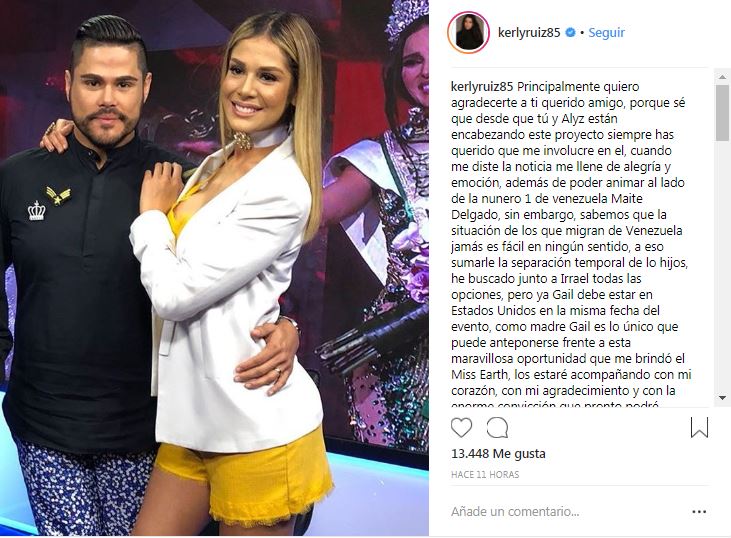 hoeppfrank's tweet photo. #Placeres La aniamdora Kerly Ruiz ya no animará el @mvenezuelaearth las razones las expone a través de un post en su cuenta de Instgram. Asimismo agradeció por la oportunidad. @DiarioPrimicia 
Foto: Capture de pantalla https://t.co/SD6Kp0crzR