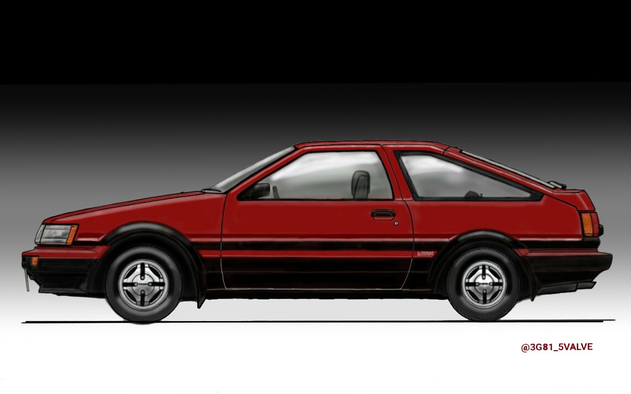 カズくん パラパラ歴17年目突入 8月6日はae86カローラレビン スプリンタートレノの日 2枚目3枚目は過去イラスト 86の日 ハチロクの日 Ae86の日 T Co Mmke54jb8b Twitter