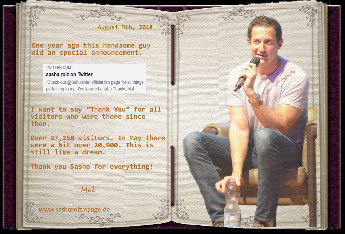One year ago dear <a href="/sasharoiz/">sasha roiz</a> you made my website dedicated to you official. Thank you so much from the bottom of my heart for your such a trust in my person. Thank you to all the fans out there. Over 27,250 visitors and still growing. 😘❤️🍾