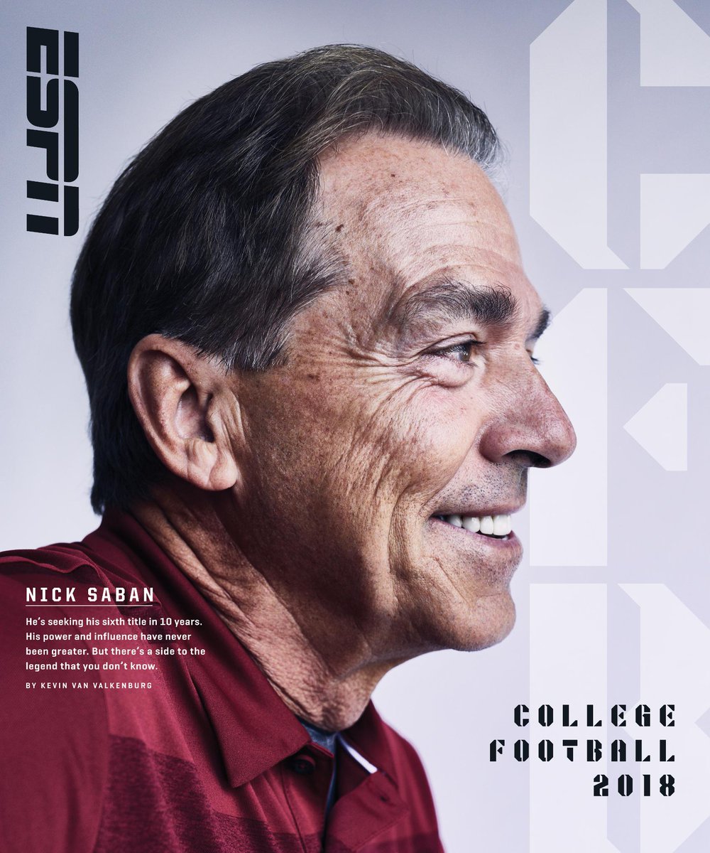 Nick Saban's on the cover of ESPN The Magazine's College Football Preview issue ... and there's a side to him you've never seen before. es.pn/2ATLo15