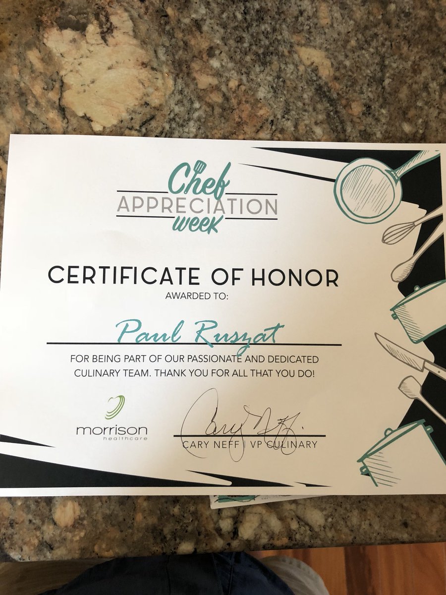 Morrisoncchs's tweet photo. Sometimes it feels good to be appreciated! Thank you @MorrisonHC @chefcaryneff !
#LoveYourChef https://t.co/X5g2x9IvGg
