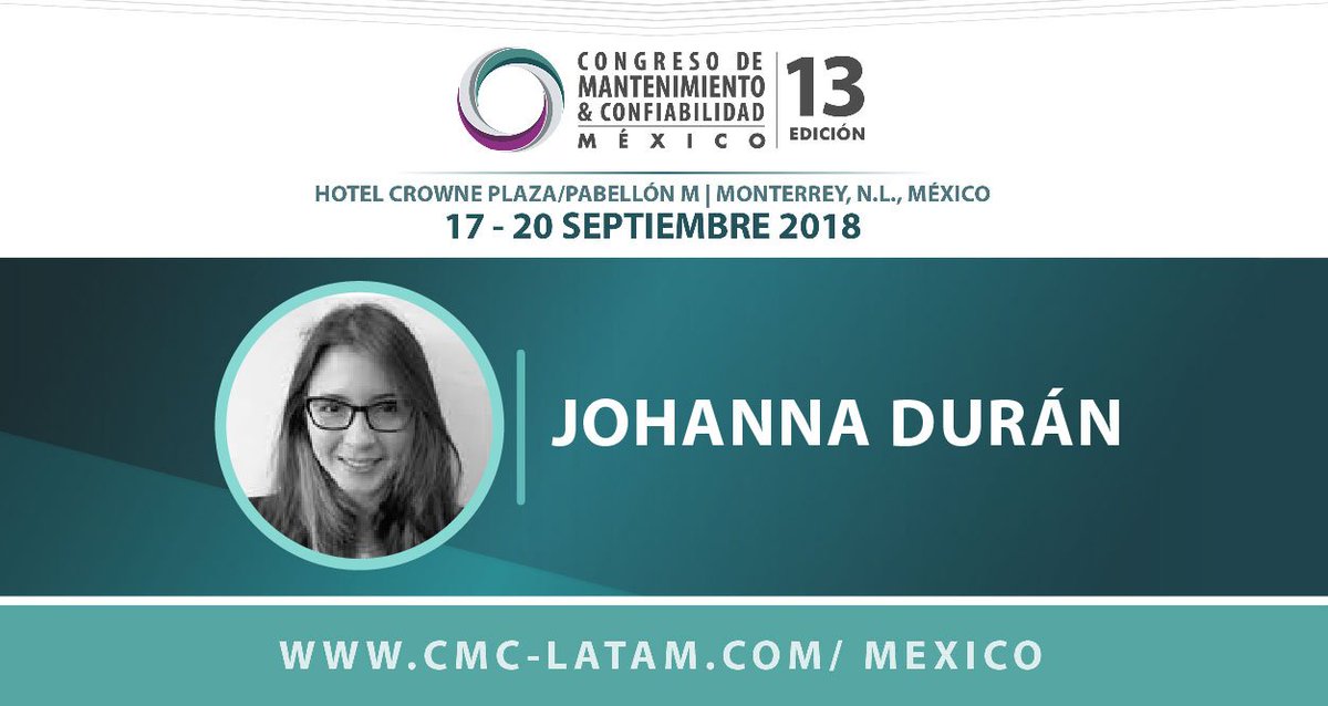 CMC_LATAM's tweet photo. Conoce a una de las conferencistas del CMC-MÉXICO 2018 
JOHANNA DURÁN LÓPEZ
Para ver su currículum completo visita: 
https://t.co/2b6nFtQn1z
#CMCMX #ExperienciaCMC #ExperienciaCMCMx https://t.co/Mio9USd4WW