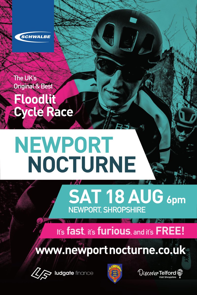 The 2018 <a href="/SchwalbeUK/">Schwalbe Tyres UK</a> Tyres Newport Nocturne
It's Fast! It's furious!! It's free!!!
Saturday 18th of August
Top class cycle racing in the heart of Newport Shropshire
#Telford #Nocturne #Shropshire #cycling #originalandbest