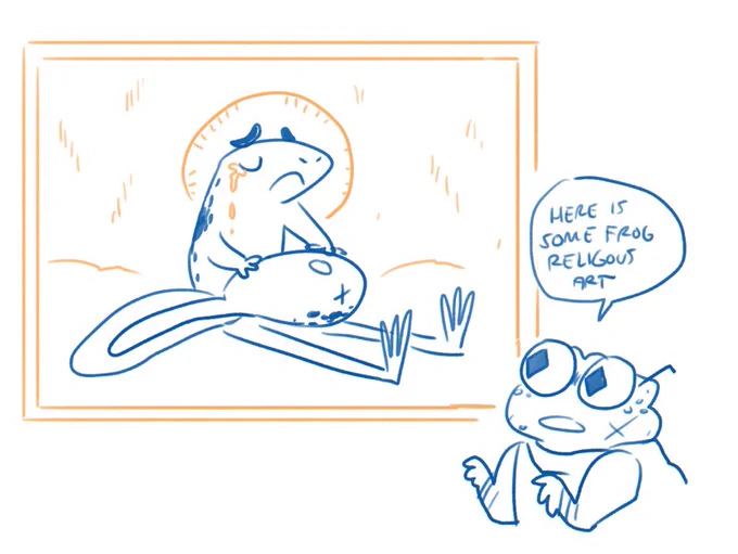 was looking in my thumbnails/writing folder for something and found this unused dungeon critters joke....frog pieta 