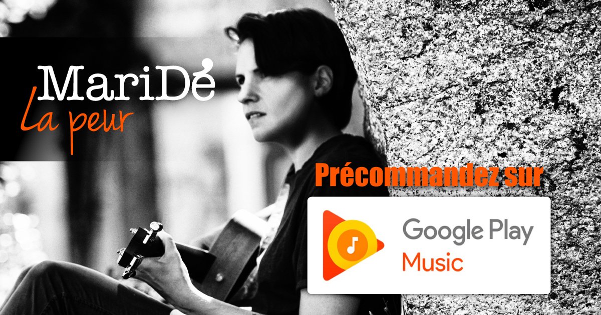 Précommandez La Peur, le premier single de <a href="/MarideOfficiel/">MariDé Officiel</a> sur <a href="/GooglePlayMusic/">Google Play Music</a> goo.gl/ZigjwD #LaPeur #Musique #Artiste #PopRock #Electro #Nouveauté
