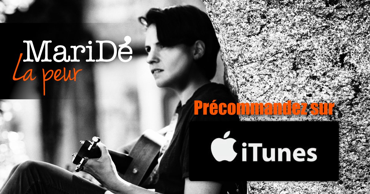 Précommandez La Peur, le premier single de <a href="/MarideOfficiel/">MariDé Officiel</a> sur <a href="/iTunes/">iTunes</a> goo.gl/ZaN8RK #LaPeur #Musique #Artiste #PopRock #Electro #Nouveauté