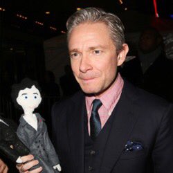 MartinFreemcn's tweet photo. #MartinFreeman with some fan made Sherlock dolls. https://t.co/liDi7HR9JH