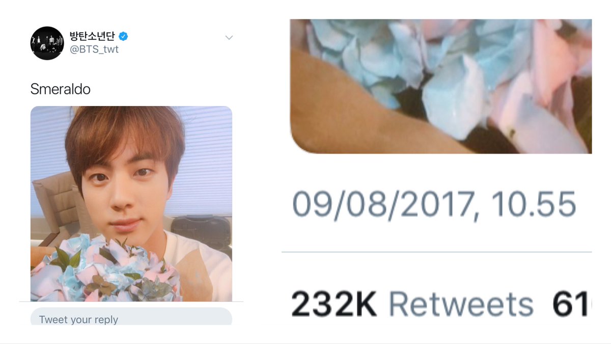 Bts Army Finland 9th August Is Also The Anniversary Of Jin S Original Smeraldo Post Bts Twt Admin T