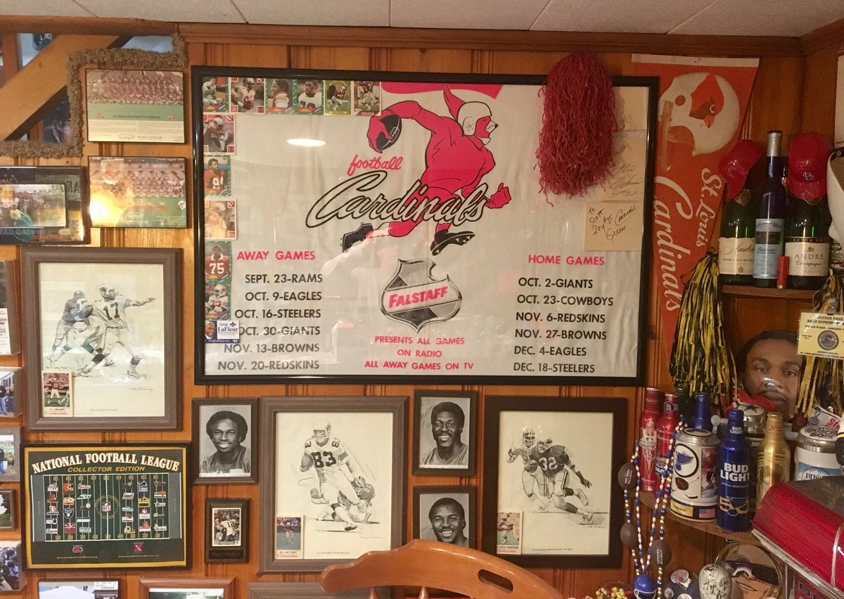 scott_sansoucie's tweet photo. So, @BigRed_STL said I should show some of the #STLBigRed #STLFootballCardinals remodel I did for my basement bar. It’s not much, but I am happy with how it turned out #BasementBars https://t.co/dD47LeYjHB