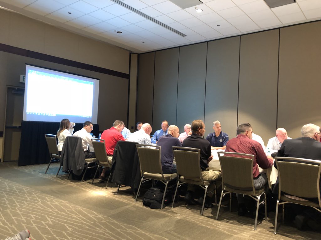 IAFF Health and Safety Committee members focused at an early morning meeting. #IAFF <a href="/UFLAC/">LA City Local 112</a> <a href="/derekrobinson/">derekrobinson</a>  @IAFFNewsDesk #Team10th #IAFF100Years #IAFFConvention #IAFFCentennialConvention