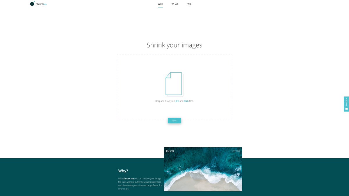 I just launched my new side project shrinkme.app ! Compress your images with ‘Shrink Me’ in a fun and intuitive way 🎉

#shrinkme #compress #jpeg #png