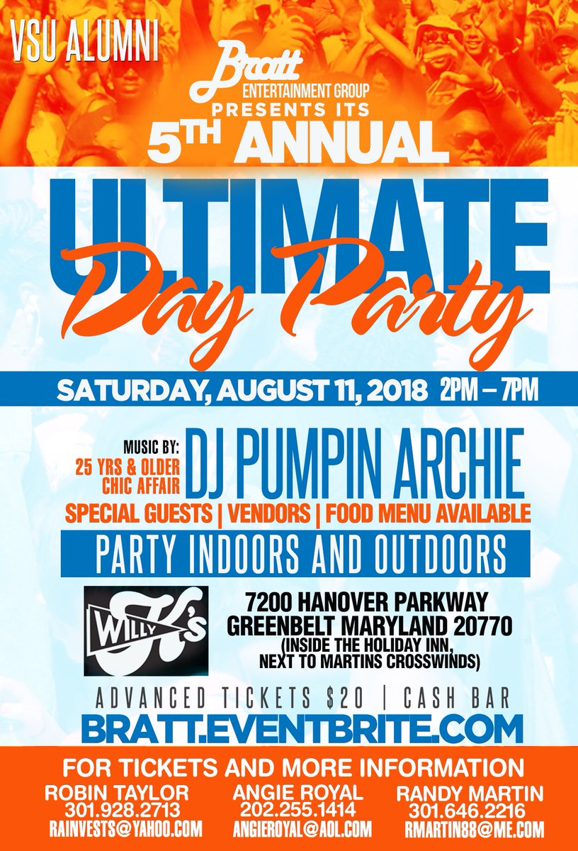 DeAngeloRedman's tweet photo. Come out Saturday, August 11, 2018 to the ultimate day party! 2-7pm at willy Ks in greenbelt Md. See flyer for details! https://t.co/lcQU762UWI