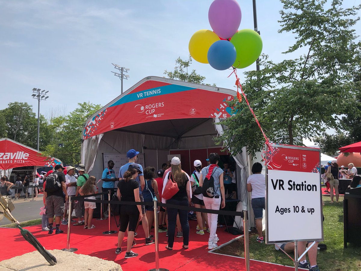 407ETR's tweet photo. Need to sharpen up on your tennis skills? Visit the VR Tennis station at @rogerscup to practice your moves! #407ETR #FreeCommunityWeekend https://t.co/ubqwHvlhXh