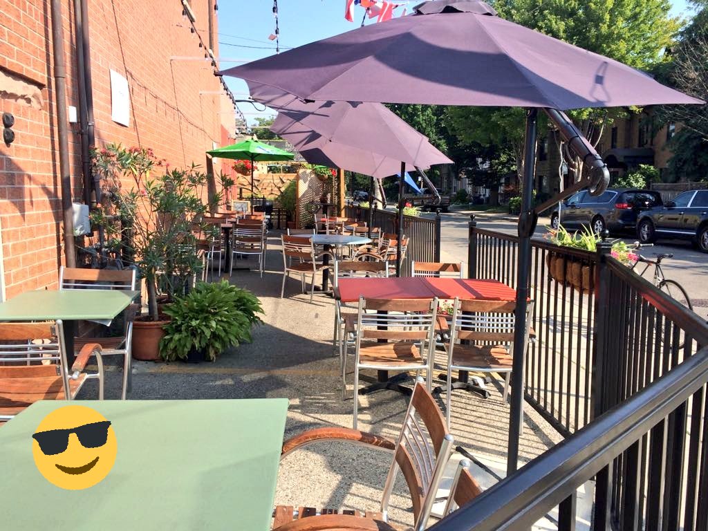 junctionlocal's tweet image. Umbrella City at the junction local patio! In no relation to zombies from the umbrella corporation. You won't turn into a zombie if you sit under the umbrellas. #junctionlocal #junctionto