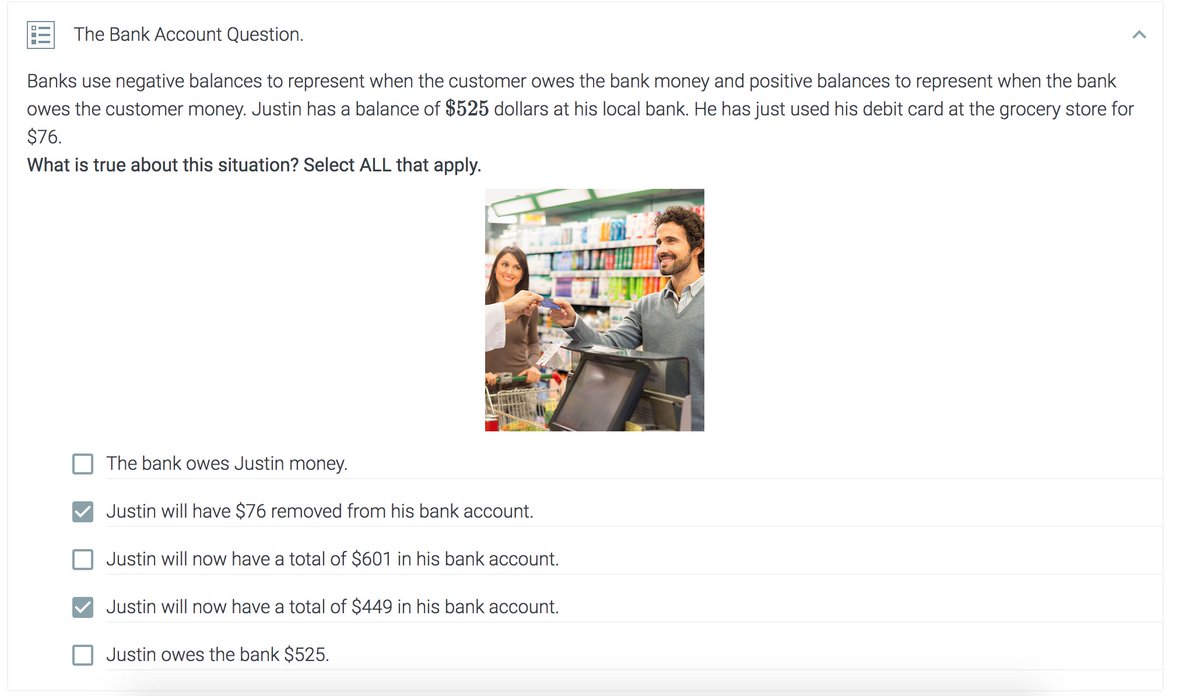 classtimecom's tweet photo. #QuestionSetoftheDay: Interpreting negative numbers, ideal for 5th grade math classes. See more: https://t.co/fVuy3kvWFz #blendedlearning #math #K12 #negativenumbers #edtech #lessonplanning #5thgrade #mathchat #iteachmath #commoncore #CCSS #formativeassessment #sbac https://t.co/vr547hNmfE