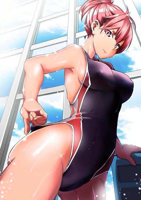 ある後輩に競泳水着なオリジナル娘を私好みに塗って頂きました…! 