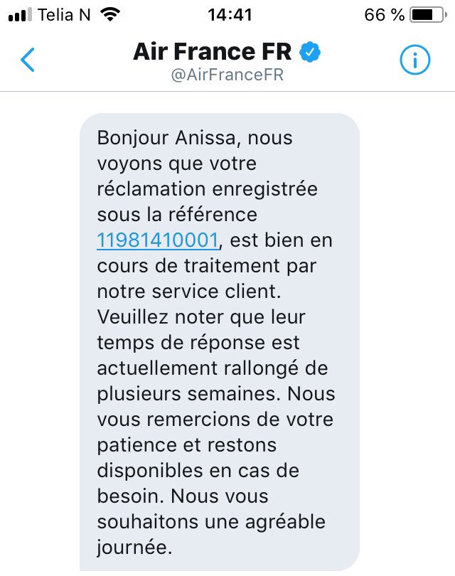 AChalaal's tweet photo. Merci @AirFranceFR après 21 jours d’attente à me dire que ma valise se trouve dans 3 pays différents. On me confirme maintenant qu’elle est introuvable et le plus beau c’est qu’ils arrivent à perdre une valise sur un Oslo-Paris de 2 heures sans escale #incompétence #valiseperdue https://t.co/hmZyzDwMYm