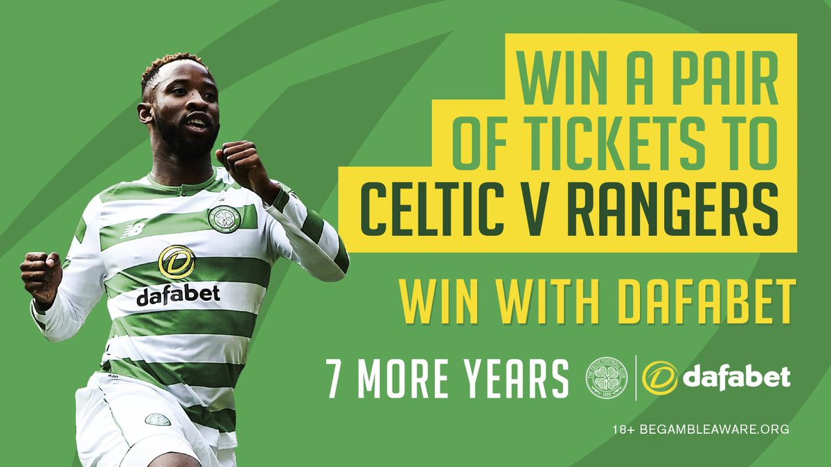 WIN one of 7️⃣ pairs of standard tickets to #CelticFC v Rangers, Sunday 2nd Sept, courtesy of @dafabet. To enter, simply follow <a href="/CelticFC/">Celtic Football Club</a> and <a href="/Dafabet/">Dafabet</a> on Twitter and RT this tweet. Comp closes at 6pm, Mon 6 Aug. 

Ts &amp; Cs apply: celticfc.net/pages/twitterc…