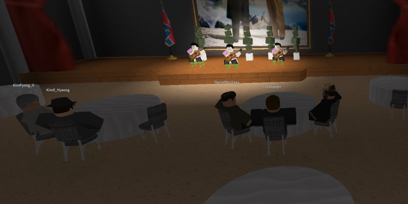PMOfficeRoblox's tweet photo. The Prime Minister and his delegation met with the glorious leader of Korea and his delegation to sign the important Treaty of Protection, Trade and Affairs. https://t.co/ryXYiXK7tk