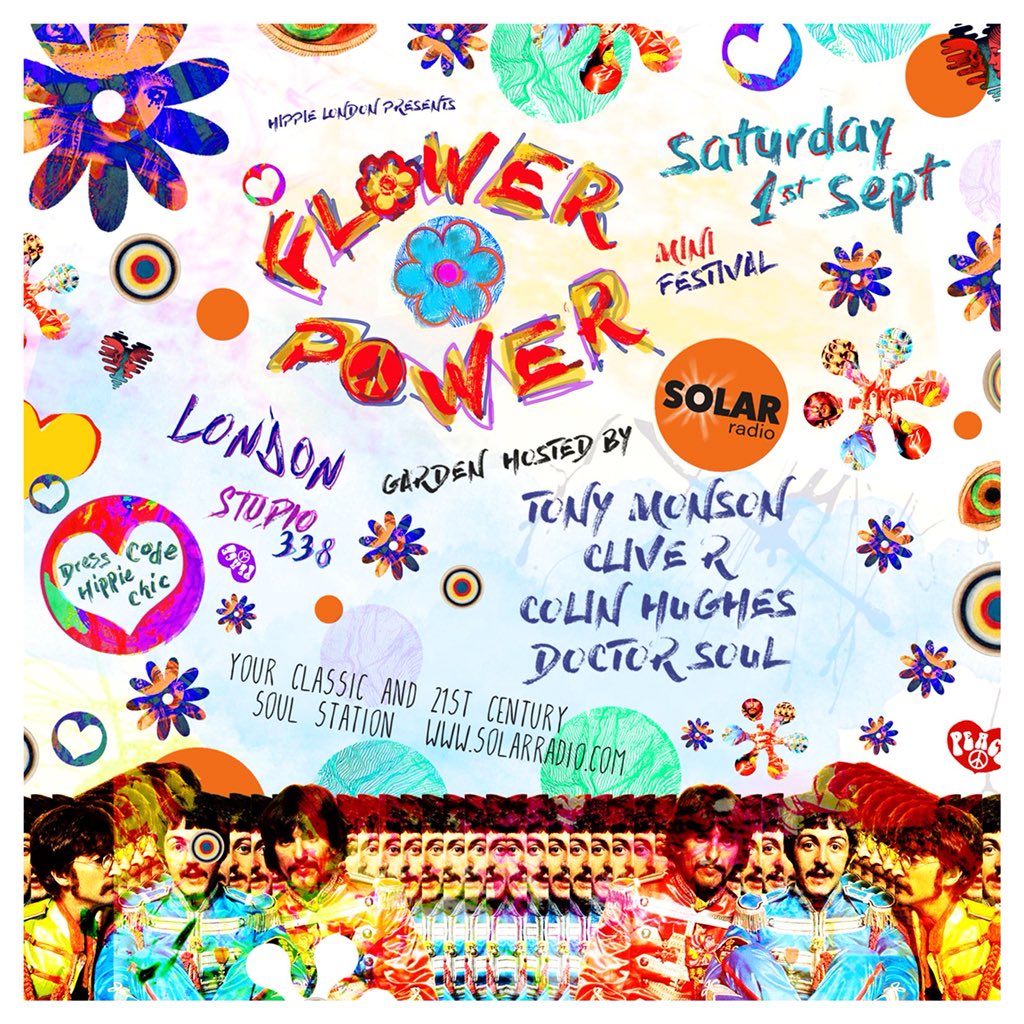 FlowerPowerLDN's tweet photo. We’re excited to have the @solarradio crew host the garden for us on the 1st September. Bringing you the finest funk and soul classics ❤️✌🏼☮️ https://t.co/zroV50HL1h
