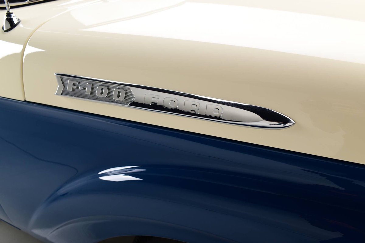 Barrett_Jackson's tweet photo. Under the hood, this 1961 @Ford F-100 is incredibly detailed and period-correct, right down to the hose clamps and battery. It's powered by a 292ci V8 engine, backed by a 3-speed manual column-shift overdrive transmission.

Available for purchase: https://t.co/oBM1ScSY6l https://t.co/qUMGIu6vxG