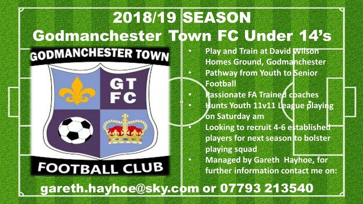 Our U14 team is still looking for a couple of players for the new season <a href="/huntspostsport/">Hunts Post Sport</a> <a href="/HuntsFA/">Huntingdonshire FA</a> <a href="/Hunts_YL/">Hunts Youth League</a> <a href="/CambsDistColtsL/">CambsDistColtsLeague</a> <a href="/CambsFA/">Cambridgeshire FA</a>