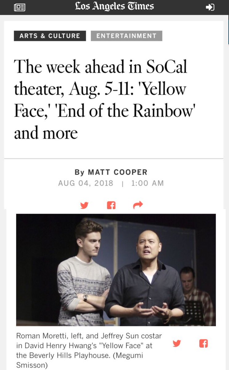 FirescapeSF's tweet photo. Did you catch the @LATimes announcement of our opening this Friday? Don’t miss opening weekend of @DavidHenryHwang’s #comedy, #YellowFace! Get your tickets today at https://t.co/U3CLKWaC3z 
@latimesent https://t.co/w7RUv9PMXZ