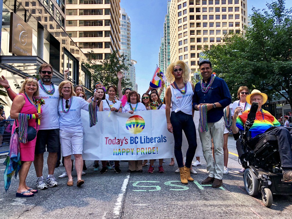 voteBCUnited's tweet photo. BC’s LGBTQ2+ community is vibrant and growing. Today we were proud to march in the 40th Annual @vancouverpride, celebrating inclusivity and acceptance with a crowd of hundreds of thousands #BeYouVancouver https://t.co/2NMhw088fn