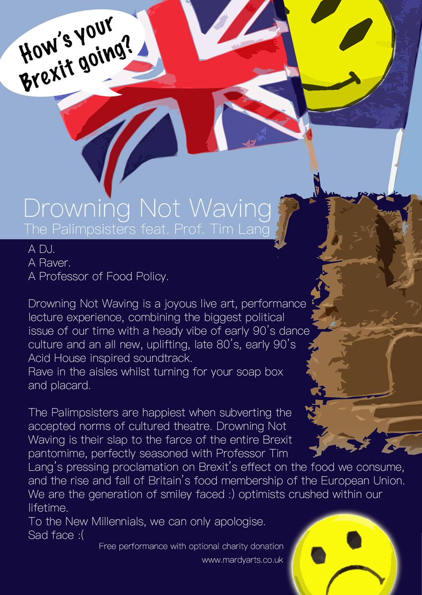 mardyarts's tweet photo. Drowning Not Waving. Two nights only #EdFringe #StopBrexit https://t.co/lXyMjjhs0N