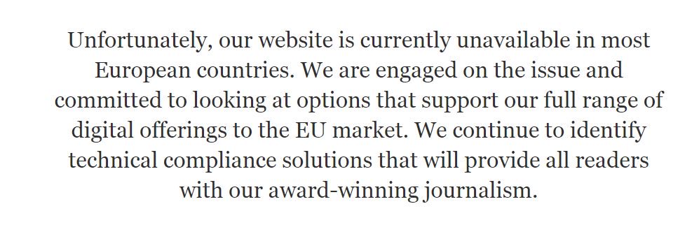 This is what tronc (Chicago Tribune, LA Times) looks like in the EU. Just call us EU travelers/residents lucky!!