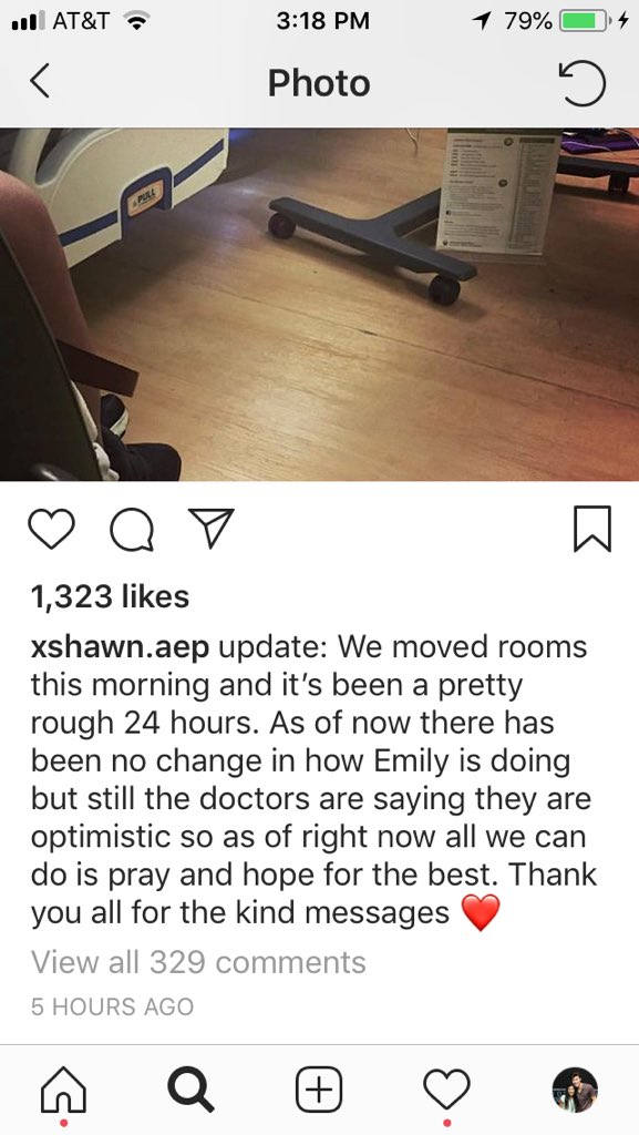 AydenLincoln's tweet photo. A member of the Mendes Army Emily attempted suicide yesterday! I want you all to know there is someone who loves and cares about you this is NEVER the answer. Go DM her sister on her account on Instagram with a positive message. As of now she’s in a coma! #PrayersForEmily ❤️ https://t.co/xpIHp198ty