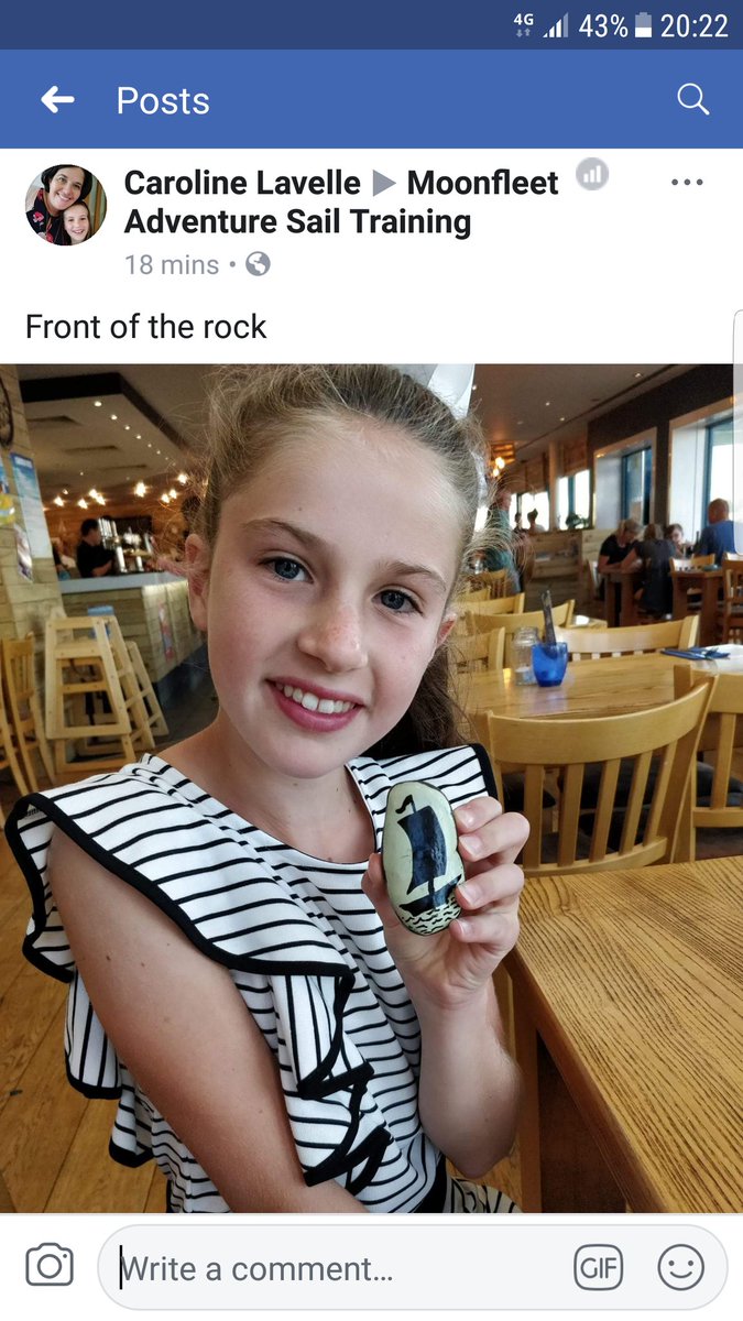 SailMoonfleet's tweet photo. Our 1st rock found by a super fast rockhunter well done Caroline for posting #superfast #hunting #Portland #portlandmarina #painting #rocks #paintedrocks #findrocks #hiderocks  #hideandseek #rockselfie #rockhunting #Dorset #sailtraining #moonfleet #rockhunter #paintedrockhunting https://t.co/SjHtgqrHvj