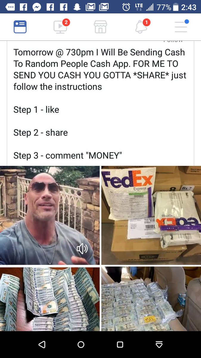 KWSKWZ's tweet photo. @TheRock This stuff needs to stop. People are falling for this and getting hacked. https://t.co/t6ir7DUSZp