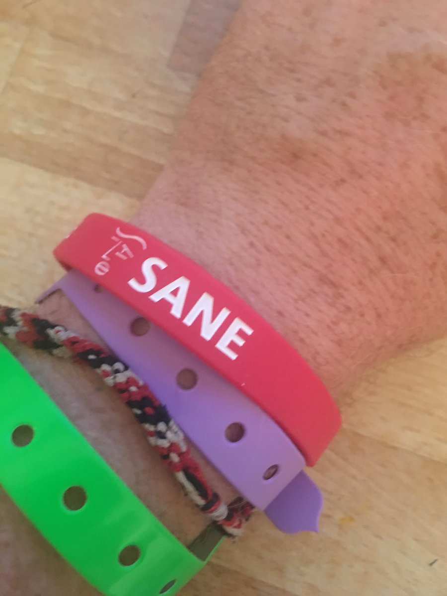 80before80's tweet photo. My @CharitySANE wristband has arrived and I’m wearing it with pride. Helping to change mental health for good. #overcominganxiety #80before80 https://t.co/IjJi6x5Xlp