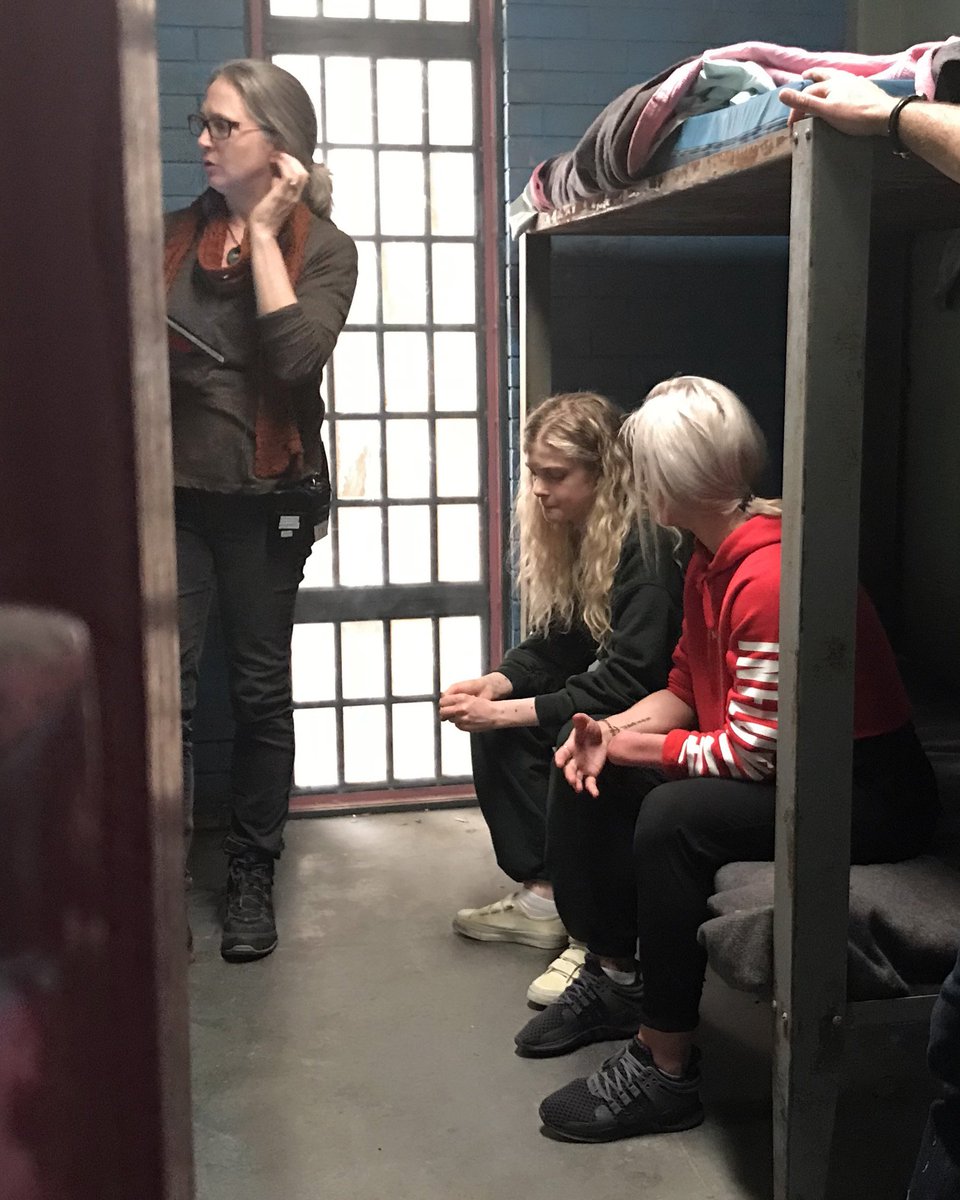 .<a href="/ElenaKampouris/">Elena Kampouris</a> on set with her physical disability consultant <a href="/KristieSita/">Kristie Sita</a>.

Watching the two of them work together on developing Minnow’s character and portraying a double amputee accurately was incredibly beautiful. #SacredLies #ElenaKampouris