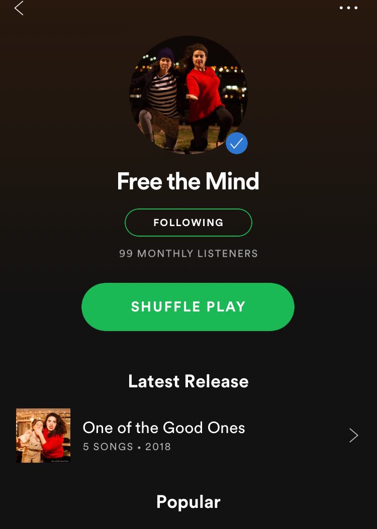 Listen to my band Free the Mind

We are like if Jeffrey Dahmer wrote think pieces 

open.spotify.com/artist/4y09VnH…