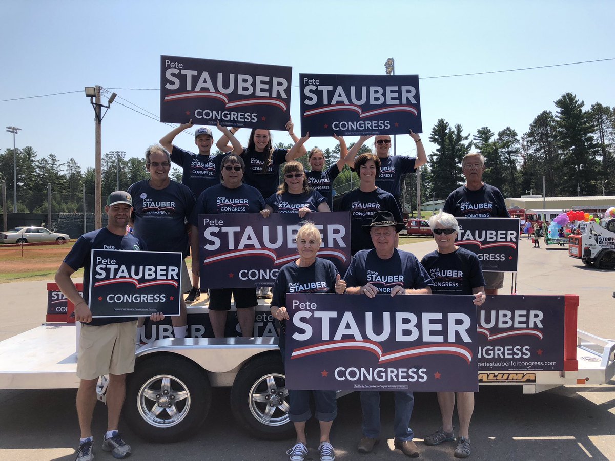 PeteStauber's tweet photo. Sunday funday at the Tall Timber Days Parade in Grand Rapids! So thankful my whole family was able to walk with us and all our great volunteers! #MN08 https://t.co/SQYa2DKHx3