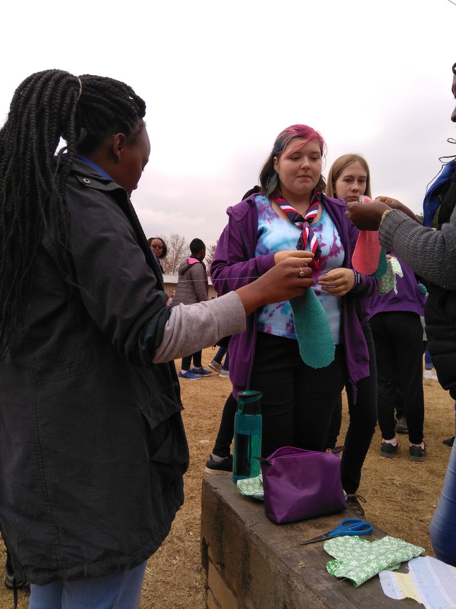 TeamLesotho2018's tweet photo. Saturday cont...

After lunch, Alice was called upon to teach a small(ish) group to make reusable sanitary pads, which she’d prepared before the trip - all infront of a national TV crew! These skills will help leaders support Guides across Lesotho - a huge legacy for this trip! https://t.co/jtCgpGmJV8