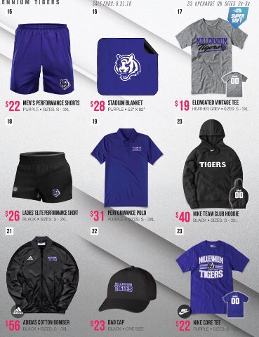 millenniumdeca's tweet photo. Millennium students! Millennium Tiger merchandise is now available for purchase through Fan Cloth. These items will be available for a limited time! Look at the link in our bio for more information 🐯 https://t.co/6G8FovB62n
