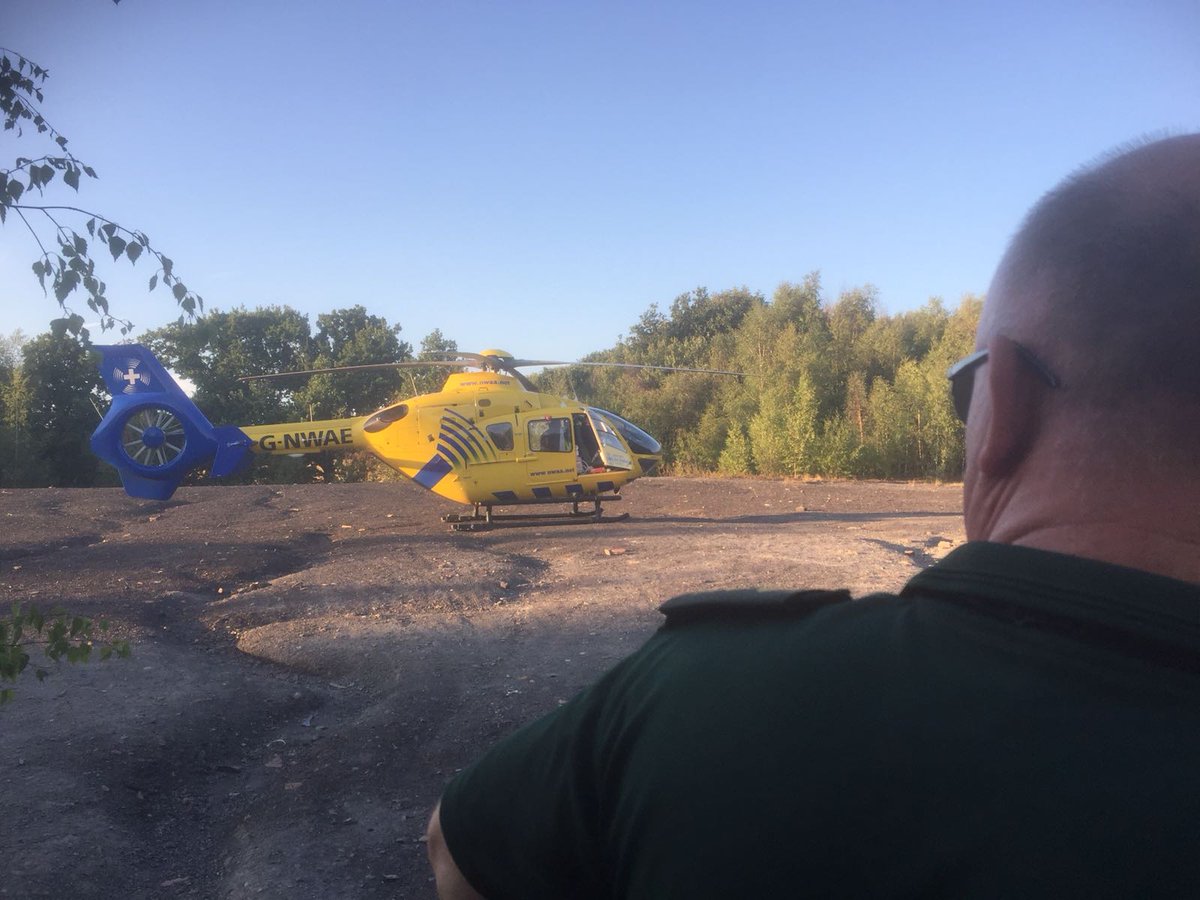 NWAmb_HART's tweet photo. Deployed to assist crew with our #Polaris tonight. Terrain even to difficult with a serious spinal injury so Patient transferred by @NWAirAmbulance #H75 to Major Trauma Center https://t.co/MX4s1VszQR