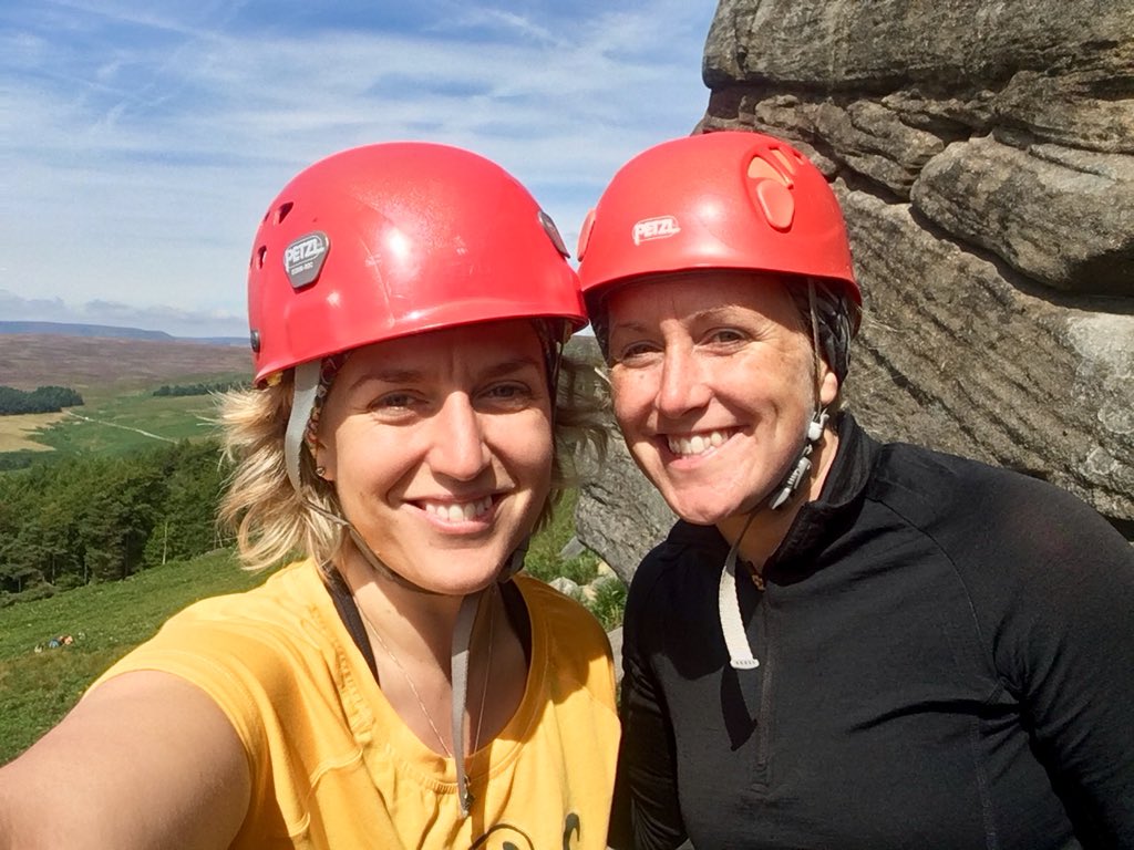 IslaWormald's tweet photo. Nurturing the soul this w/e #cragging on the #grit under bluebird skies with a gaggle of like-minded women at #womenstradfest. Refreshing to experience building one another up instead of tearing each other down! #Waymaking https://t.co/jkIXRpKixP